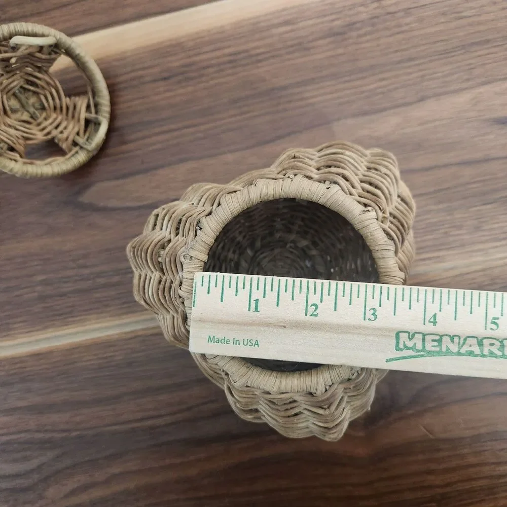 Antique Primitive Buttock Basket With Lid Snake Charmer Fisherman Garlic Vintage - Picture 11 of 14